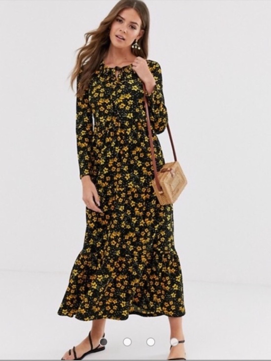 Free People Dresses & Skirts - Free People Tiers Of Joy Midi Dress Floral Black Size M